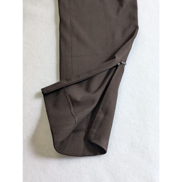 Vtg St. John pants brown size 10 straight leg ankle zip work office knit trouser - Picture 7 of 12